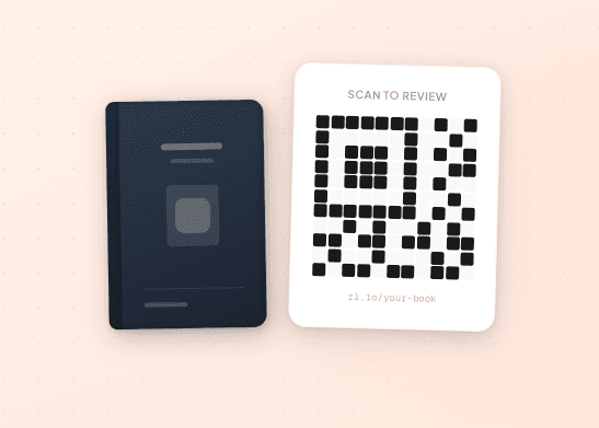 Paperback book with ReviewLinker QR code for reviews